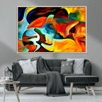 Human Love Figures Abstract Wall Art Canvas Print