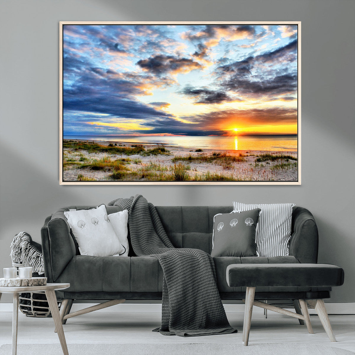 Sunset On The Ocean Wall Art Canvas Print