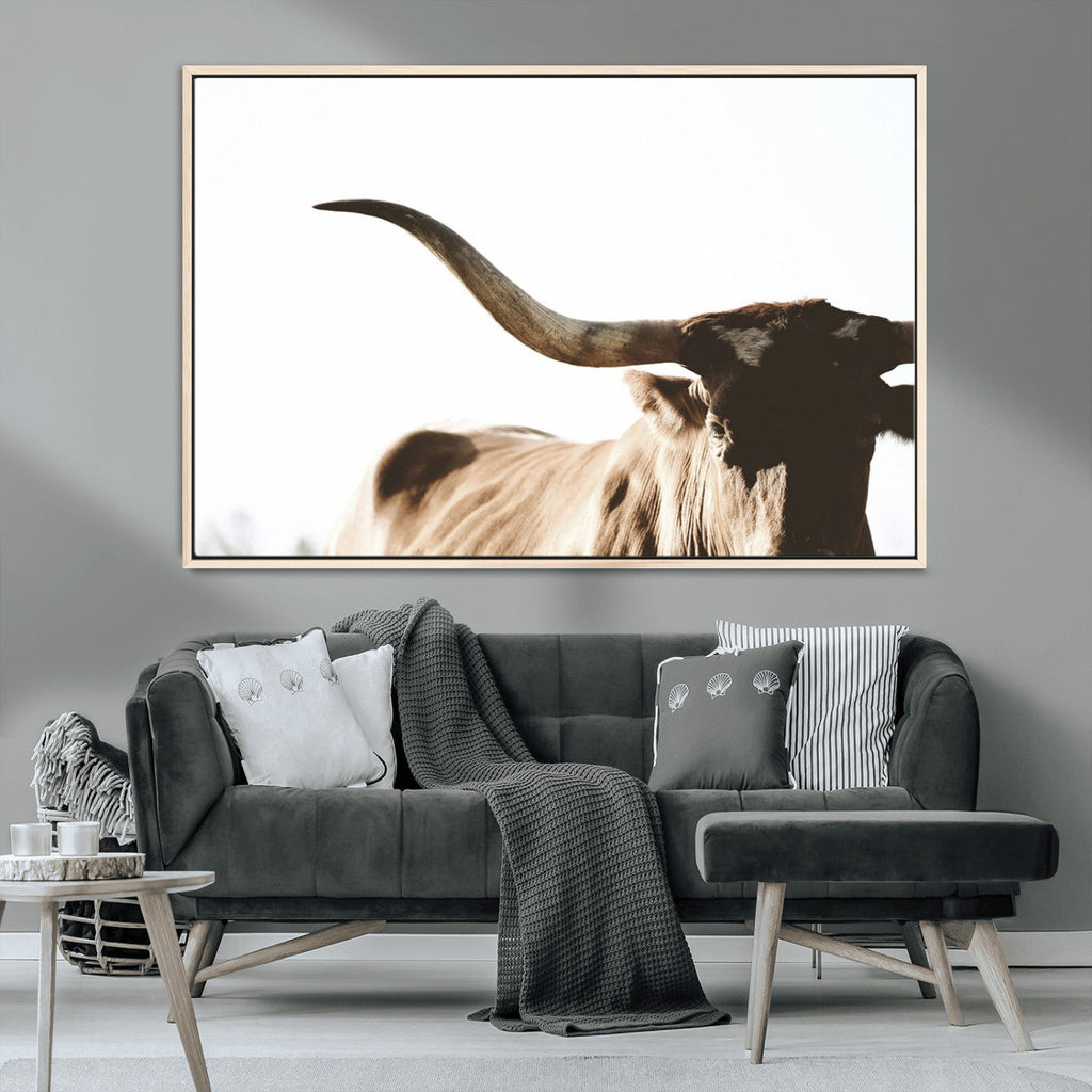 Texas Longhorn Wall Art Canvas Print, 3-Panel