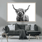 Fanny Scottish Highland Cow Cattle Art Print Farmhouse Wall Art Canvas Print