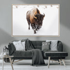 Bison Winter Wall Art Canvas Print For Farmhouse Decor