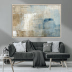 Abstract Blue and Beige Wall Art, Modern Minimalist Canvas Print Set