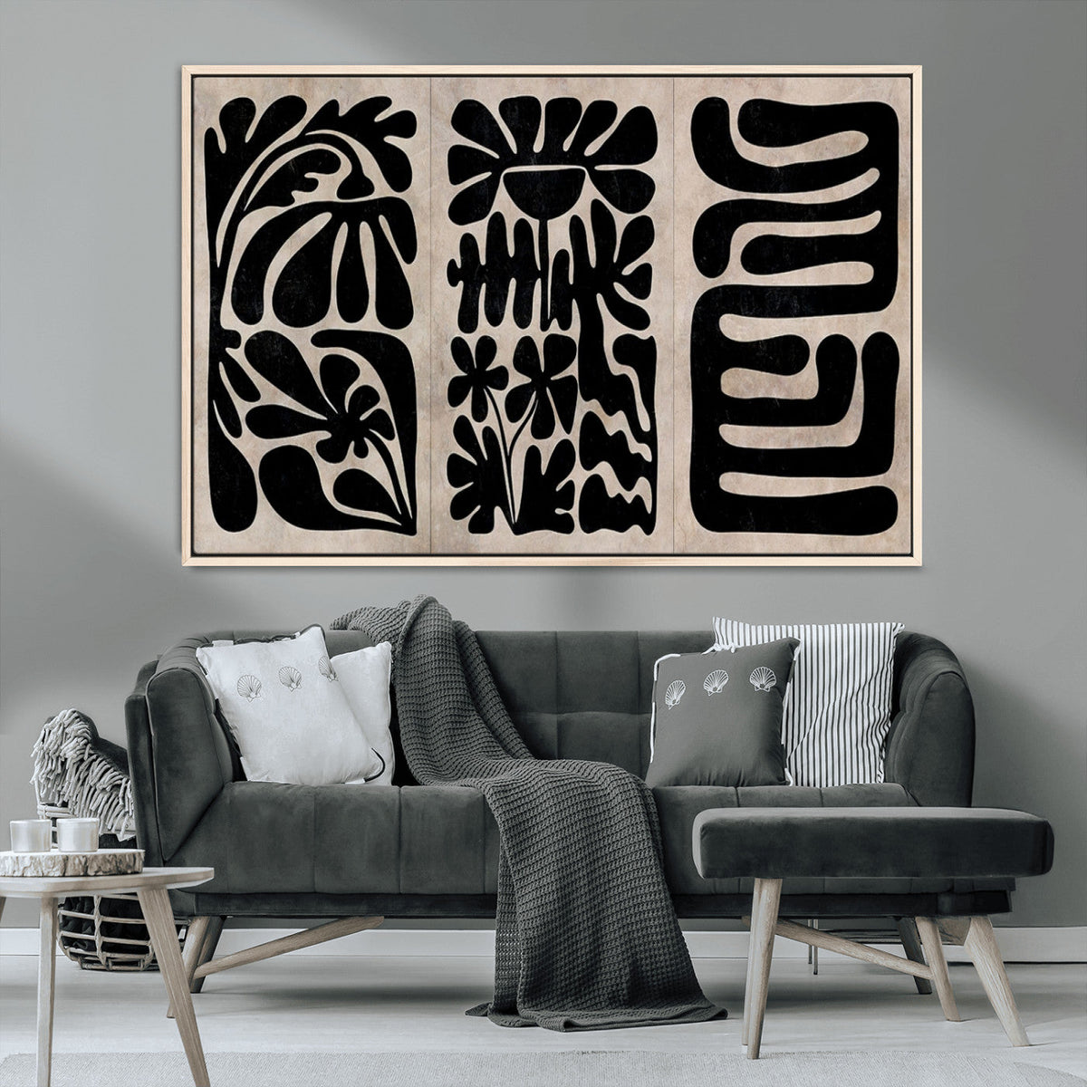 Canvas Print Wall Art Abstract Art Boho, Framed Boho Art
