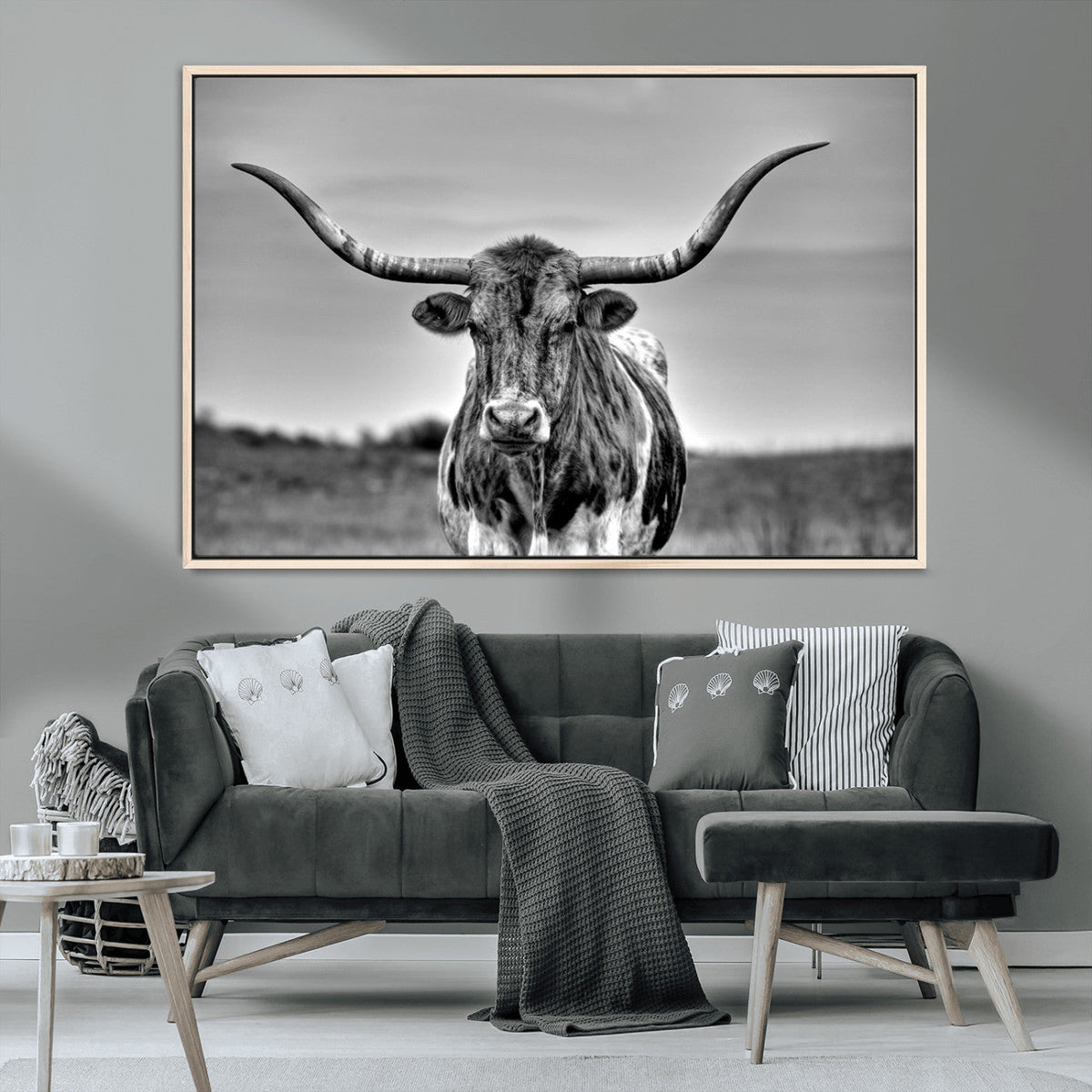 Texas Longhorn Cow Wall Art, Texas Longhorn Canvas, Cattle