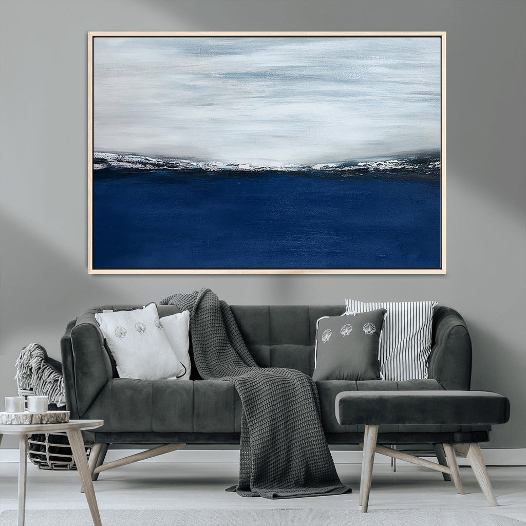 Navy Blue Abstract Wall Art Canvas Print