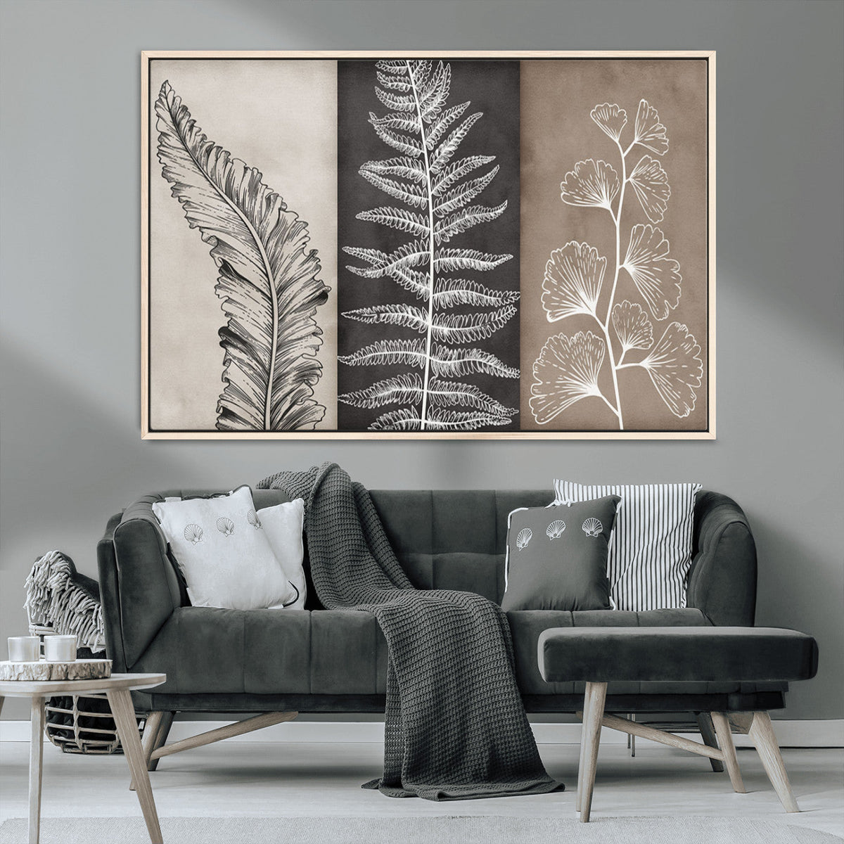 Minimalist Botanical Wall Art Canvas Print, Framed and Ready to Hang
