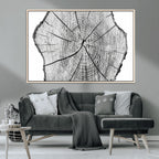Rustic Tree Ring Wall Art Canvas Print, Framed and Ready to Hang