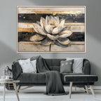 Lotus Flower Wall Art | Framed Abstract Floral Canvas