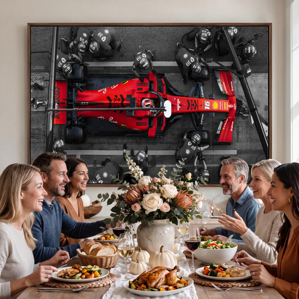 Ferrari Pit Stop Canvas Wall Art | Precision and Speed