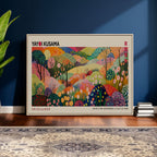 Framed Yayoi Kusama 1986 Wall Art Print | Japanese Wabi Sabi Vibrant Abstract Landscape Canvas