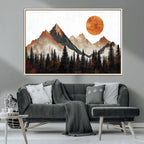 Modern Abstract Mountain Canvas Wall Art Print