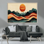 Mountain Triptych Wall Art Canvas Print | Western Boho Pine Tree Nature Print