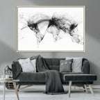 Flight Routes Air Traffic Map Canvas Wall Art, World Flight Routes Print