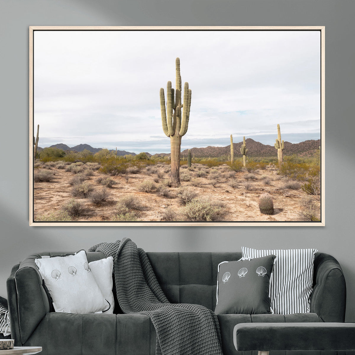Saguaro Cactus Wall Art | Framed Desert Canvas Artwork