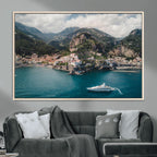 Amalfi Coast Wall Art | Framed Italian Seaside Canvas