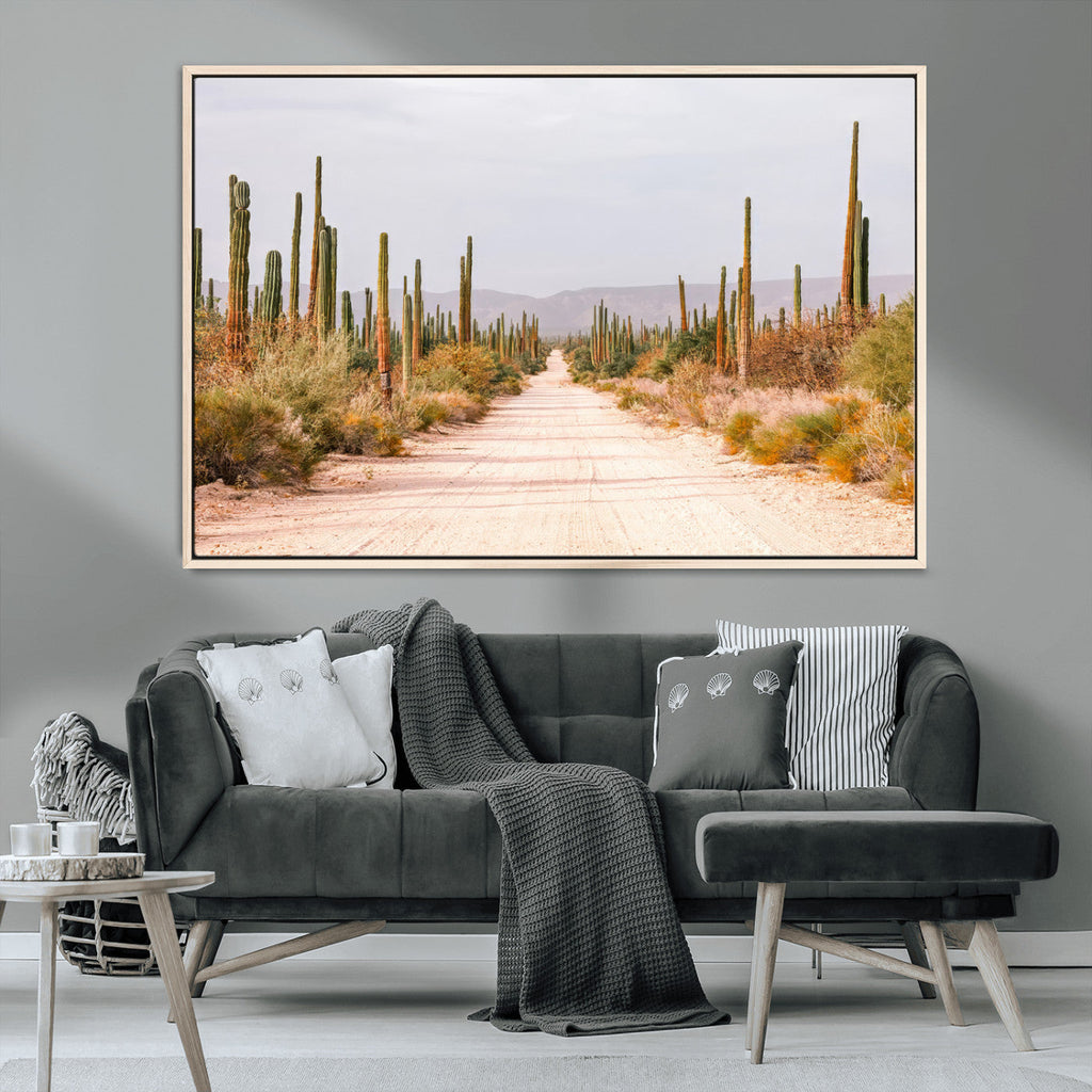 Desert Cactus Wall Art | Framed Southwestern Canvas Artwork