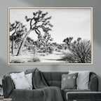 Joshua Tree Wall Art | Black & White Canvas Print, Nature Serenity Decor