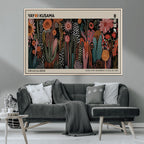 Modern Japanese Wall Art Canvas Print, Framed Abstract Mount Fuji Zen Landscape