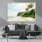Relaxing Beach Wall Art Canvas Print, Framed Ocean View Coastal Serenity