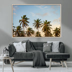 Palms Wall Art Canvas Print, Framed Tropical Coastal Nature Scene