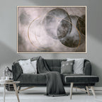 Abstract Grey Gold Wall Art | Modern Geometric Canvas