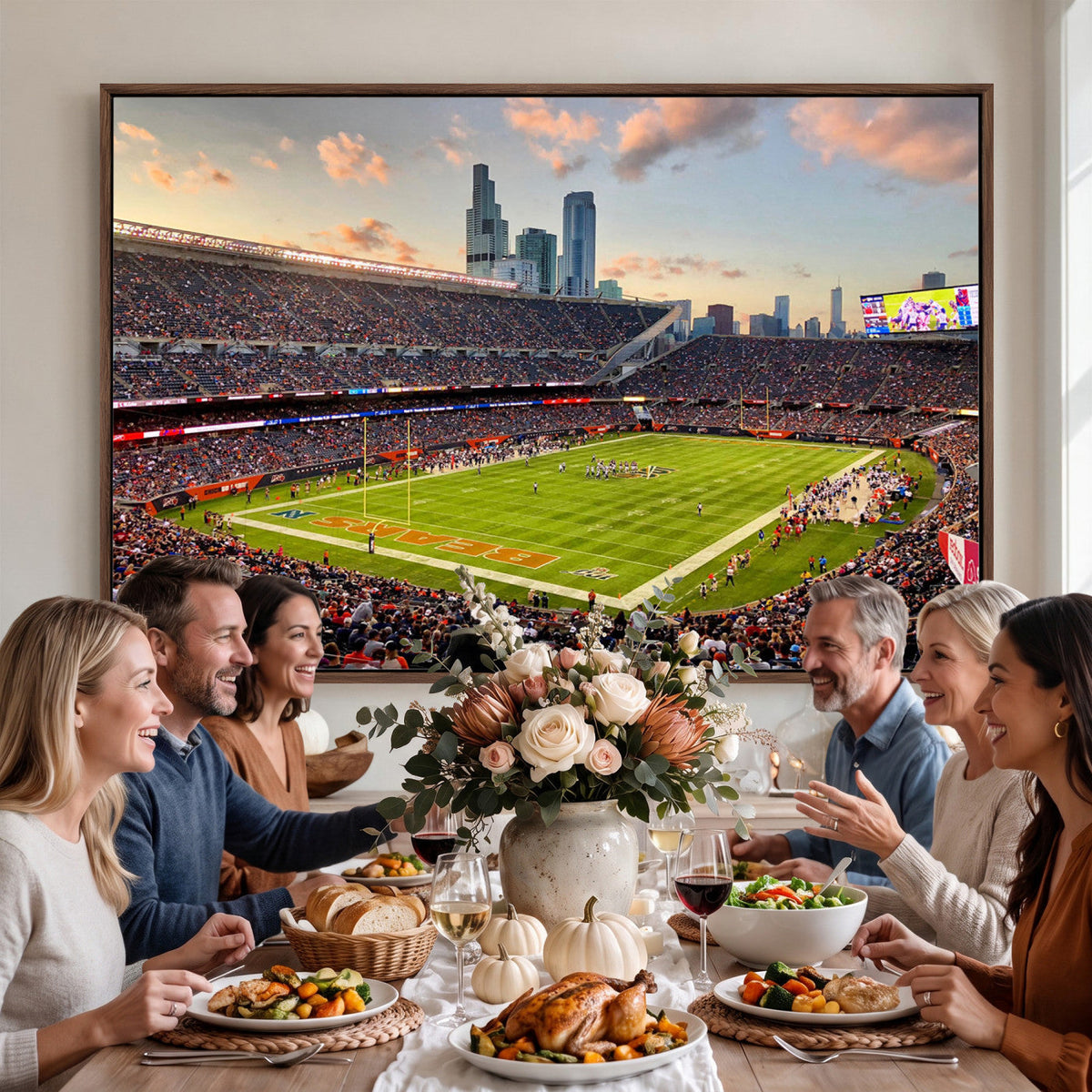 Chicago Bears Soldiers Field Wall Art Canvas Print, Man Cave Wall Decor