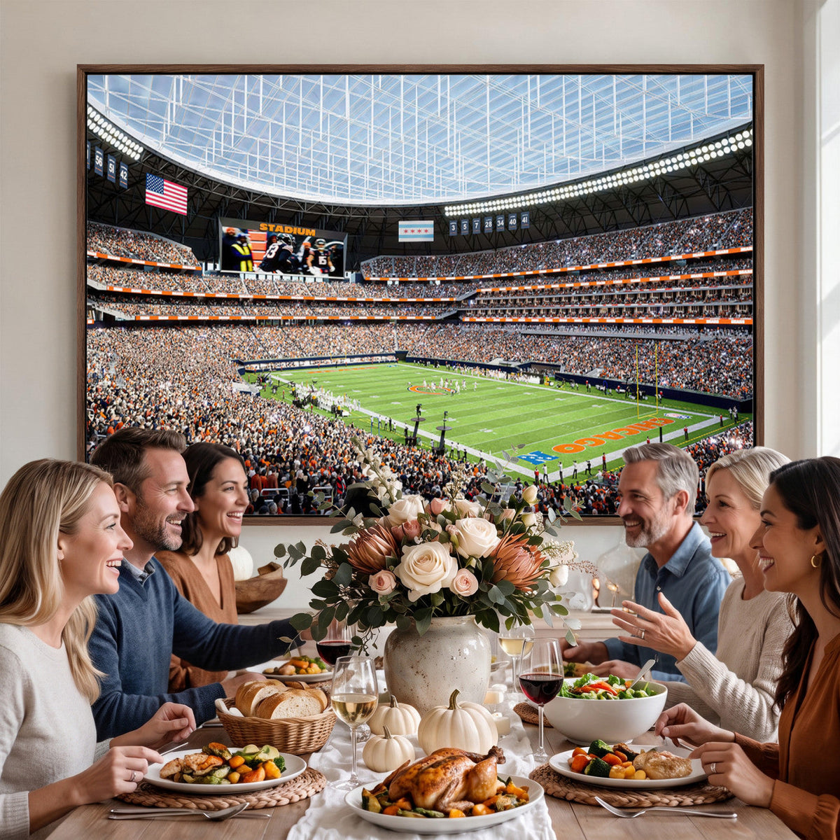 Chicago Bears Soldiers Field Wall Art Canvas Print, Framed and Ready to Hang