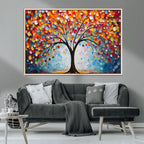 Vibrant Tree of Life Canvas Wall Art | Colorful Abstract Nature