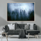 Foggy Pines Misty Forest Wall Art Print
