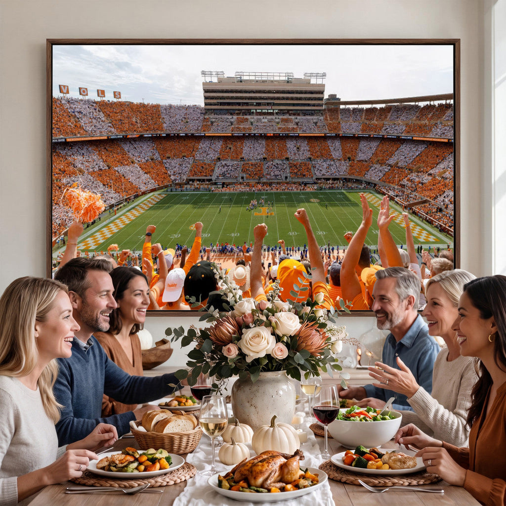 Tennessee Neyland Stadium Wall Art, Sports Arena Canvas, Home Bar Wall Decor