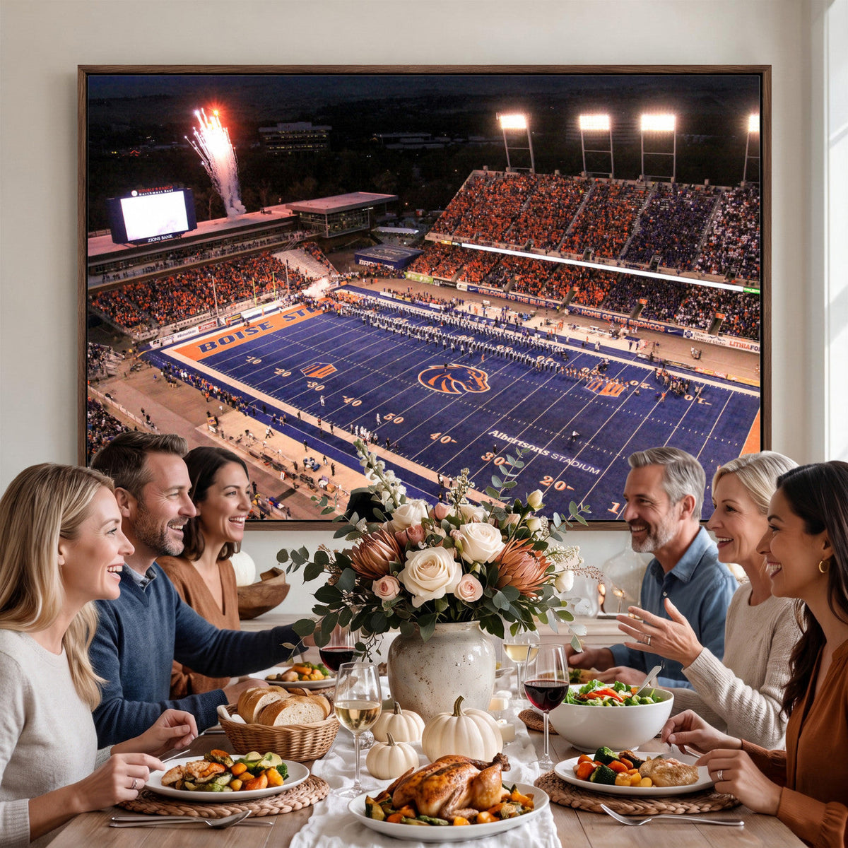 Boise State Broncos Albertsons Stadium Wall Art Canvas Print