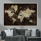 World Map Wall Art Canvas Print | Framed Travel Map Wall Art