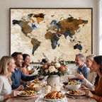 World Map Canvas Art Print | Framed Travel Map Wall Art