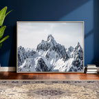 Snowy Mountain Range Canvas Print, Alpine Peaks Landscape Wall Art