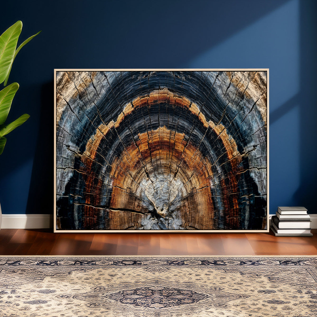 Abstract Wood Grain Canvas Print, Tree Ring Pattern Wall Art, Extra Large Living Room Wall Decor