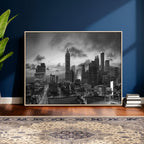 Atlanta Skyline Wall Art Canvas Print, Atlanta Downtown Night Cityscape