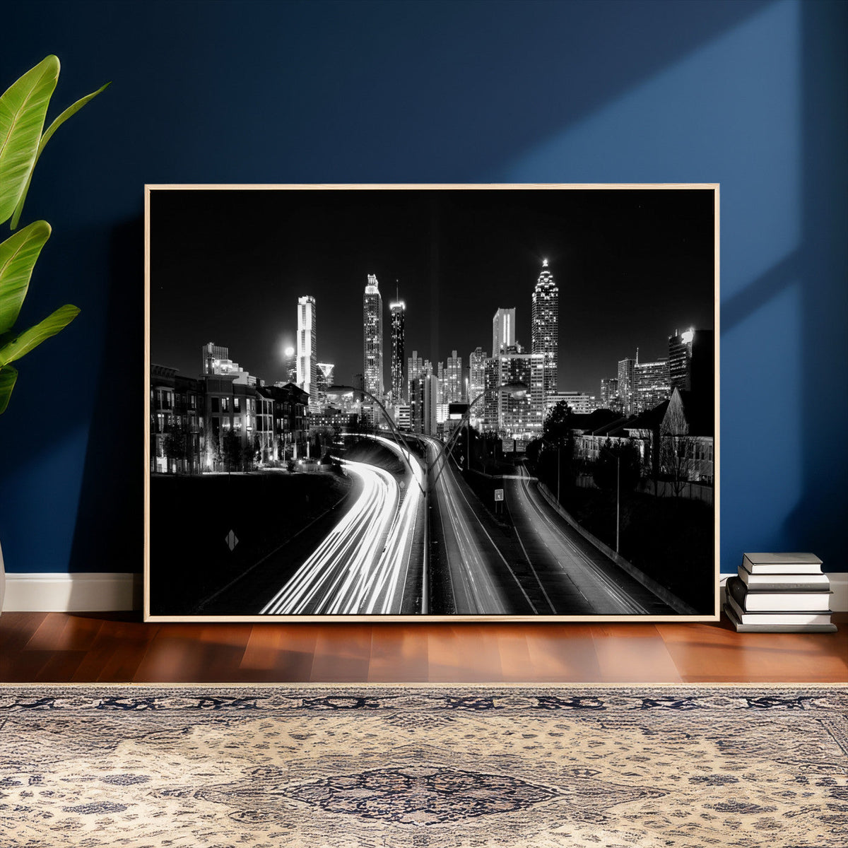 Atlanta Skyline Wall Art Canvas Print, Atlanta Downtown Night Cityscape