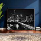 Austin Skyline Wall Art Canvas Print, Austin Downtown Night Cityscape