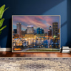 Baltimore Skyline Wall Art Canvas Print, Baltimore Downtown Night Cityscape