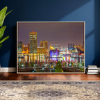 Baltimore Skyline Wall Art Canvas Print, Baltimore Downtown Night Cityscape