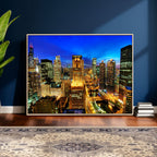 Chicago Wall Art Canvas Print - Chicago City Downtown Night Cityscape
