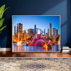 Chicago Wall Art Canvas Print, Chicago City Downtown Night Cityscape