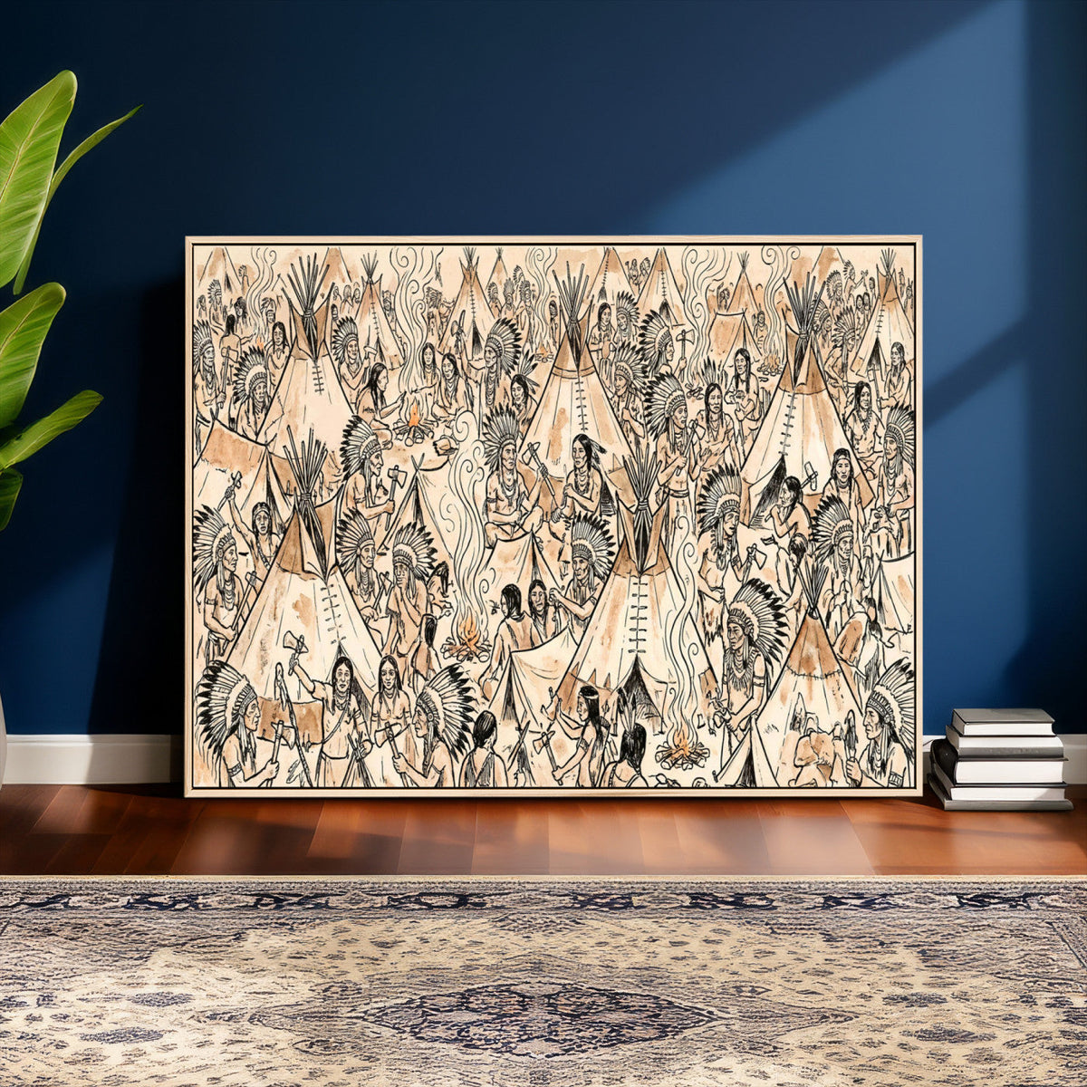 Native American Indian Wall Art Canvas Print