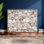 Abstract Longhorn Herd Wall Art Canvas Print