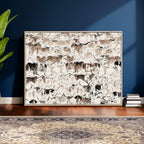 Abstract Texas Cow Canvas Print for Cabin and Western Home Decor