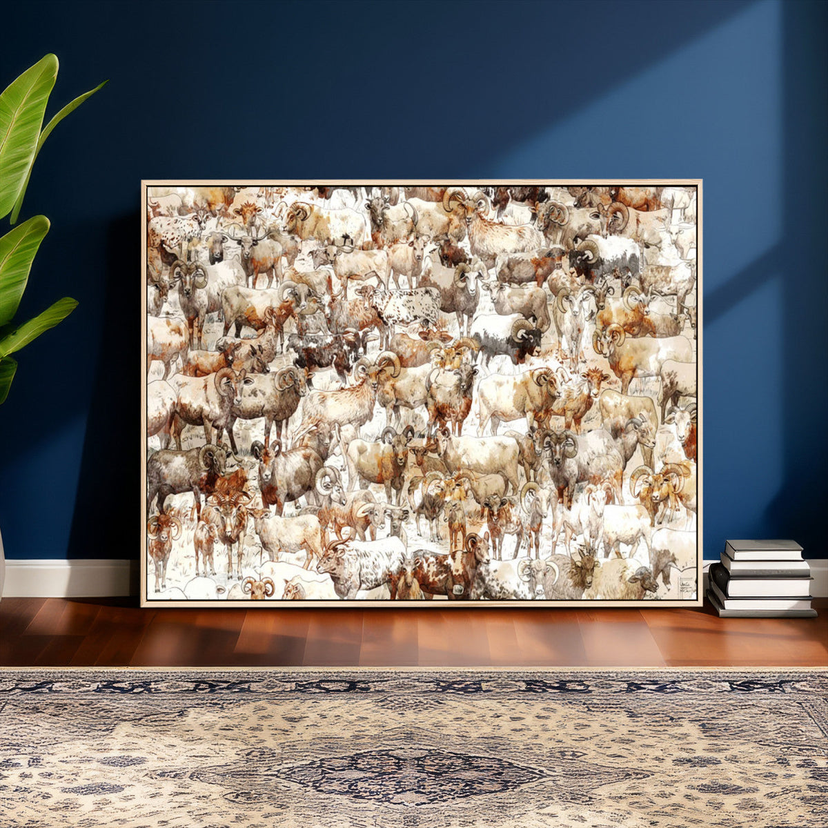Farmhouse Bighorn Sheep Wall Art Canvas Print