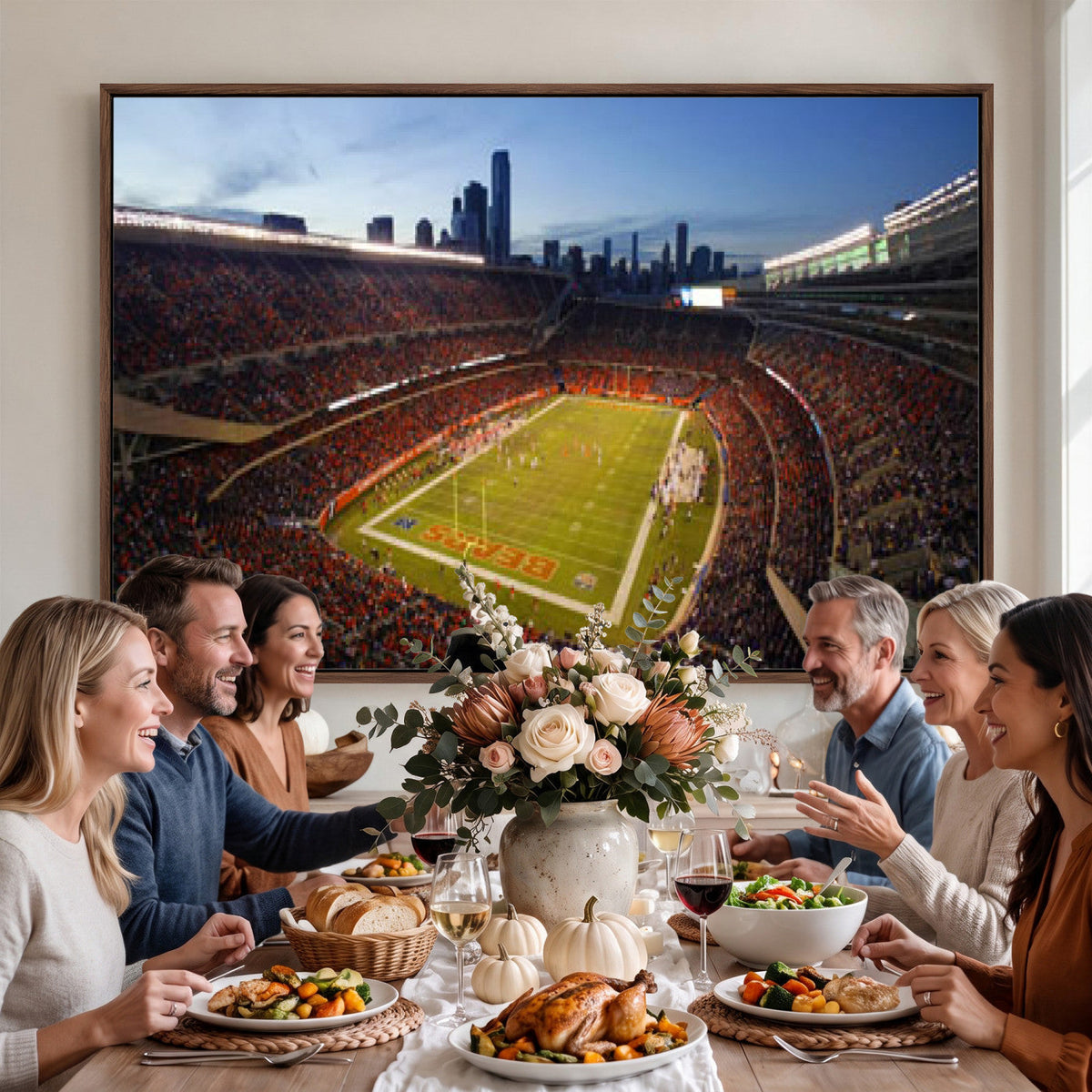 Chicago Bears Soldier Field Canvas Wall Art, NFL Stadium Panorama