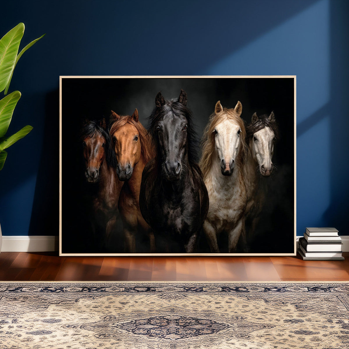 Horse Wall Art Canvas Print, Wild Horses Portrait Photography, Rustic Ranch Decor