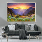 Mountain and Spring Wall Art Canvas Print
