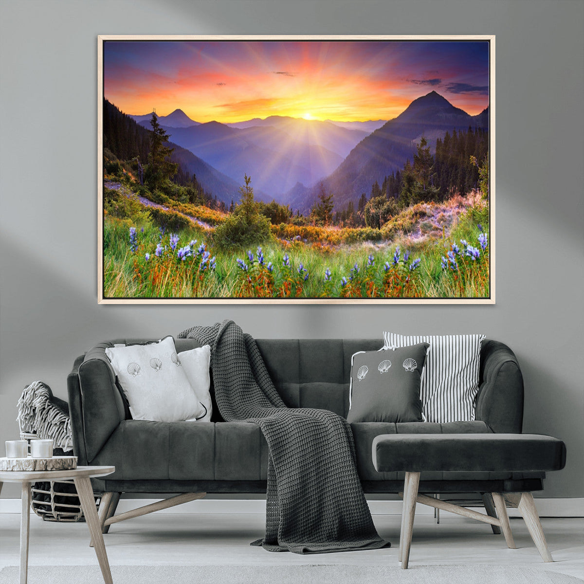 Mountain and Spring Wall Art Canvas Print